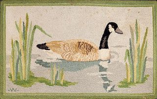 Canada Goose Hooked Rug