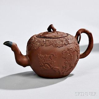 Redware Teapot and Cover