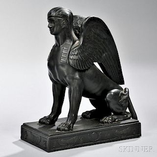 Wedgwood Black Basalt Model of a Sphinx