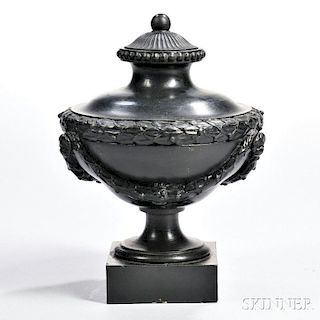 Wedgwood & Bentley Black Basalt Vase and Cover