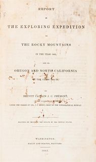 FREEMONT, J.C. Report of the Exploring Expedition to the Rocky Mountains... Washington, 1845. First ed., Senate issue.
