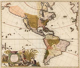 * (MAP) ALLARD, CAROLI. Novis Orbis sive Americae Septentrionalis e Meridionales.  [Amsterdam, c. 1700]
