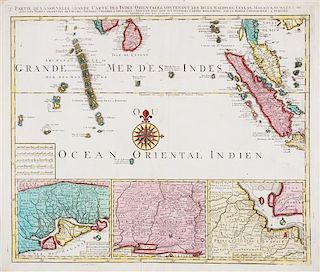 (MAP) ELWE, JAN BAREND. Partie de la nouvelle grande carte des Indes Orientales...  Amsterdam, 1692.