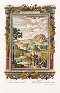 (VIEWS, ITALY) SPERLINGEN, CATHARINA. Two hand-colored copperplate engravings of landscape views.