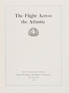 CURTISS AEROPLANE CORPORATION. The Flight Across the Atlantic. New York, 1919. First edition.