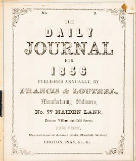 * (CIVIL WAR ARCHIVE) PEASE, CALVIN PITKIN. Mss Journal detailing life and business in Darien, Georgia before the Civil War, 185