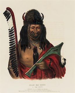 * MCKENNEY AND HALL. 2 lithographs with hand-coloring from The History of the Indian Tribes...1838-44.