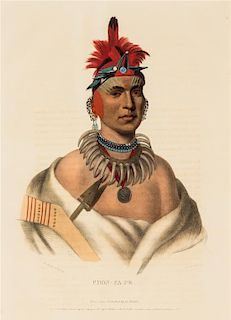 * MCKENNEY AND HALL. Four lithographs with hand-coloring from History of the Indian Tribes of N. America, 1838-44, 2 8vo eds.