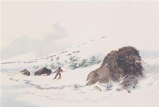* CATLIN, GEORGE, after. Three reproduction color lithographs after the original from the North American Indian Portfolio, 1844.