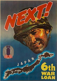(WWII POSTERS) Two WWII propaganda posters.