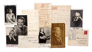 * (THEATER) A group of 11 documents signed by actors and actresses, American and British.
