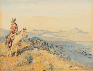 Edward Borein (1872-1945); Vaquero Overlooking the Valley