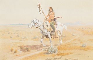 Olaf C. Seltzer (1877-1957); Indian Rider with Lance and Shield