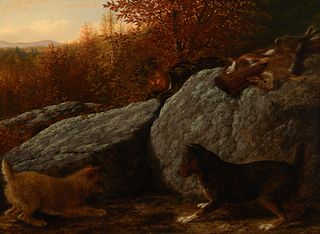 Thomas Hewes Hinckley (1813-1896); Rabbit Hunting (1868)