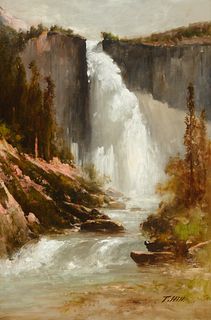 Thomas Hill (1829-1908); Waterfall in the Rockies