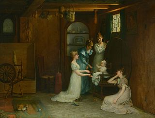 Francis Davis Millet (1846-1912); Playing with the Baby (1880)