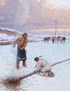 Tom Lovell (1909-1997); Wire Trouble on the Overland Telegraph (1993)