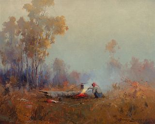 Sydney Laurence (1865-1940); Tending the Fire