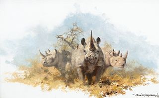 David Shepherd (1931-2017); Rhinos (1997)