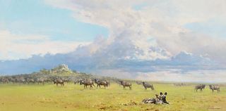 David Shepherd (1931-2017); Serengeti Skies (1977)