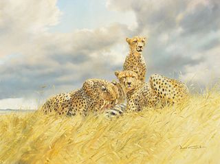 Donald Grant (1930-2001); Cheetah Feast - Cheetah over a Kill