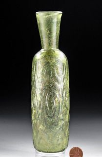 Rare 10th C. Islamic Molded Glass Bottle