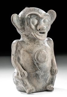Proto Maya Terracotta Seated Monkey Whistling Vessel