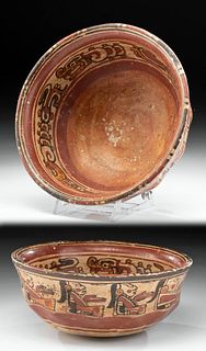 Extensively Decorated Maya Copador Polychrome Bowl