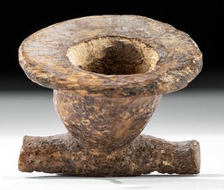 Ancient Alaskan Yupik Bone Tobacco Pipe Bowl
