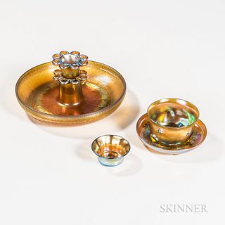 Five Pieces of Tiffany Studios Favrile Art Glass