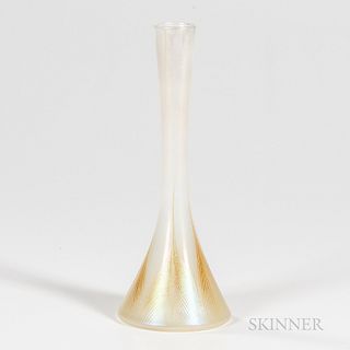 Tiffany Studios White Favrile Pulled Feather Vase