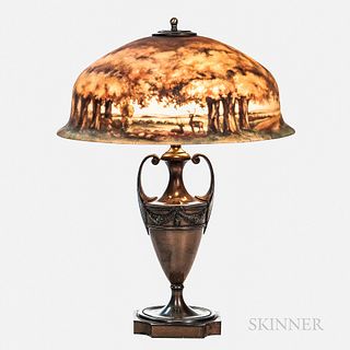 Pairpoint Reverse-painted Landscape Shade Table Lamp