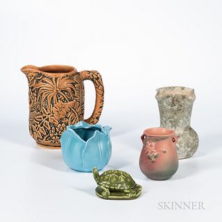 Five Pieces of Arts and Crafts Pottery