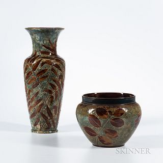 Doulton Lambeth Stoneware Bowl and Vase