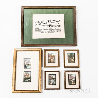 Six Wallace Nutting Hand-colored Photographs and an Advertisement