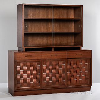 Edward Wormley (1907-1995) for Dunbar Woven-front Sideboard with Hutch