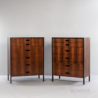 Two Harvey Probber Tall Chests of Drawers