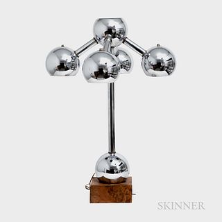 Robert Sonneman-style Five Orb Chrome Table Lamp