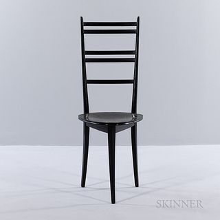 Ebonized Ladder-back Side Chair