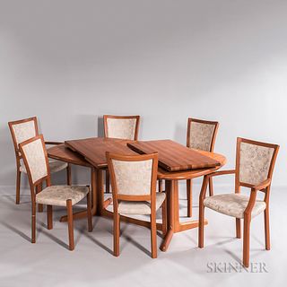 J.L. Møller Dining Table and Six Chairs