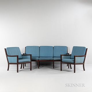 Illum Wikkelsø for CFC Silkeborg 'Genius' Settee and Two Lounge Chairs