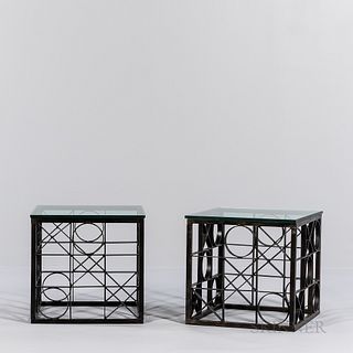 Two Tic-Tac-Toe Side Tables