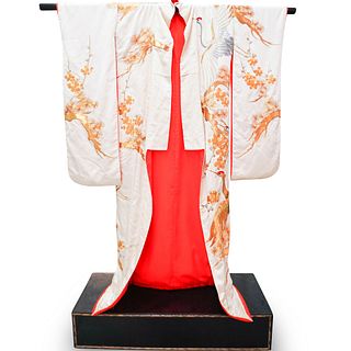 Japanese Wedding Kimono On Wooden Stand