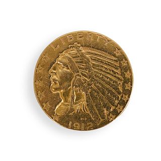 1912 $5 Gold Indian Head Coin