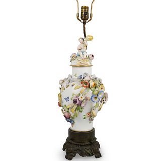 Meissen Porcelain Floral Lamp