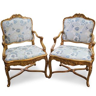 Pair of Rococo Style Armchairs