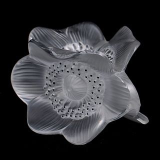Lalique Anemone Crystal Candlestick