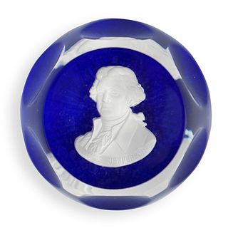 Baccarat Thomas Jefferson Crystal Paperweight