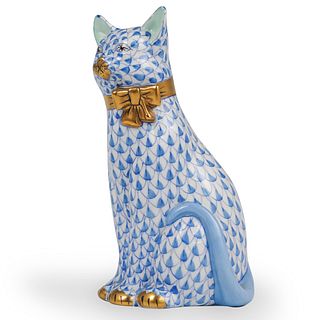 Herend Porcelain Fishnet Cat with Bow