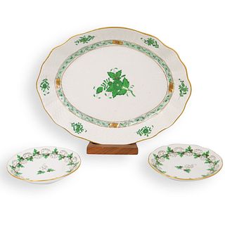 Herend Porcelain "Chinese Bouquet" Bowl and Plates